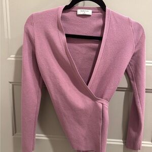 Babaton Mauve V-Neck Wrap Sweater